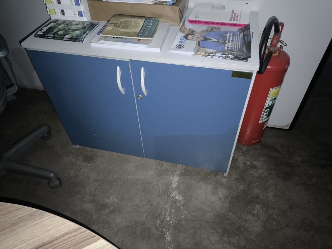 LOTE 44 - Dois armários azuis, com 2 portas